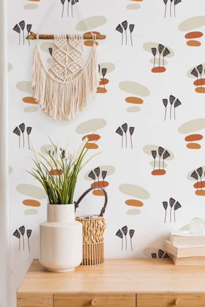 Beige boho pattern wallpaper - Peel and Stick Removable | Fancy Walls