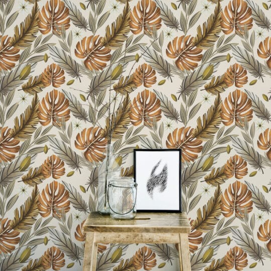 boho feather non-pasted wallpaper