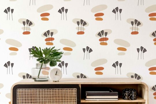 Neutral boho peel and stick wallpaper