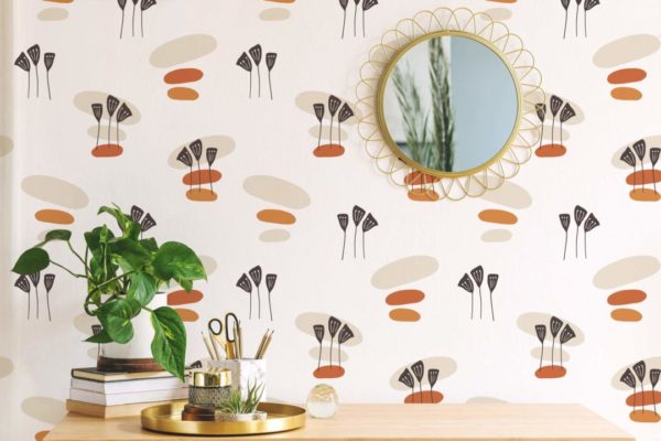Neutral boho peel and stick removable wallpaper