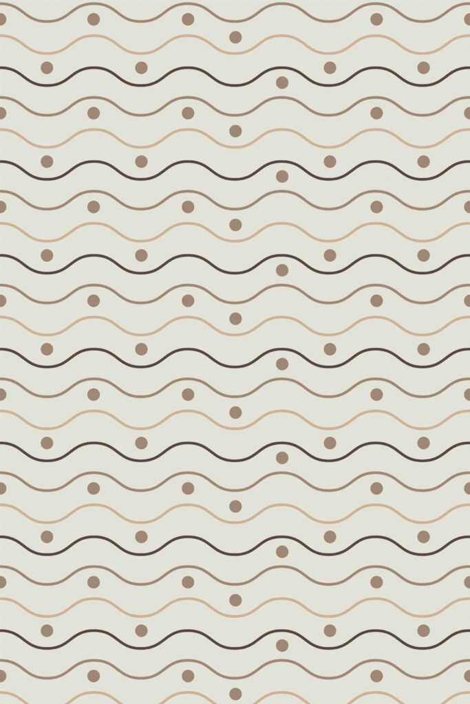 Pattern repeat of Boho wavy removable wallpaper design