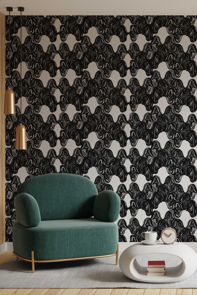 Bold Black and white self-adhesive wallpaper for walls by Fancy Walls