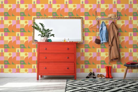 geometric colorful traditional wallpaper