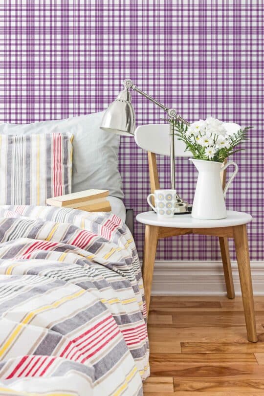 plaid peel and stick wallpaper