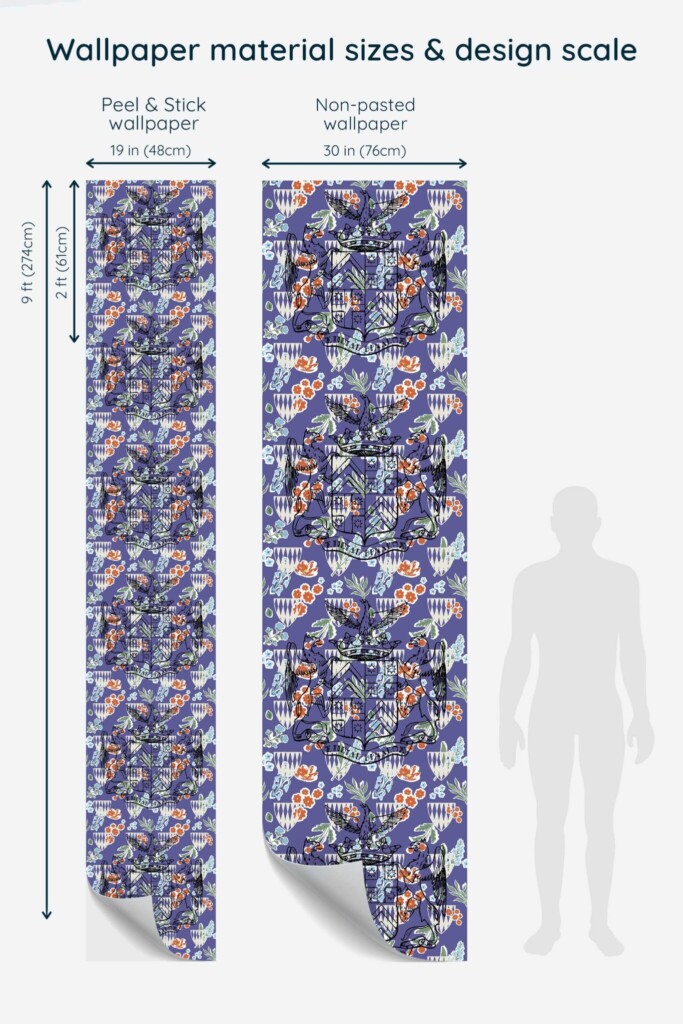 Removable wallpaper featuring purple eclectic pattern by Fancy Walls