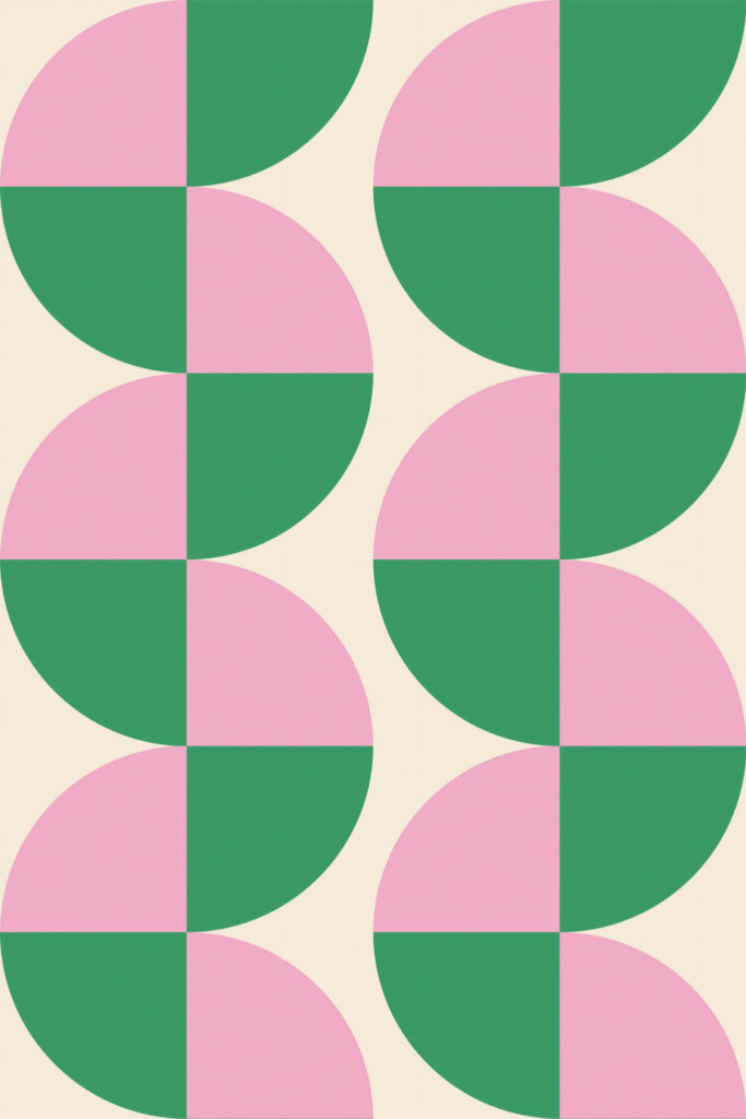 Pattern repeat of Bold semi-circles removable wallpaper design