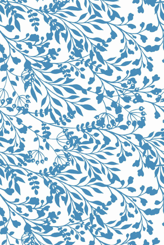 Pattern repeat of Botanique Bliss removable wallpaper design