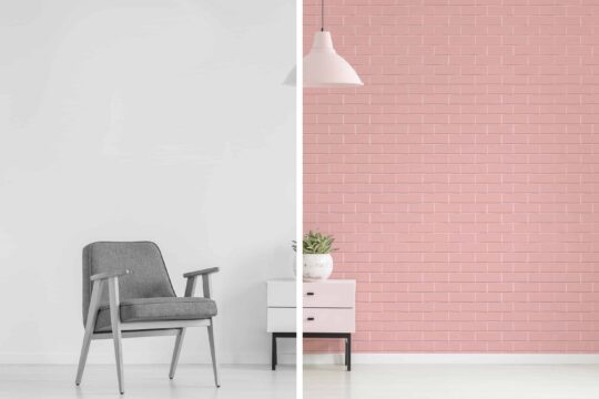 brick pink traditional wallpaper