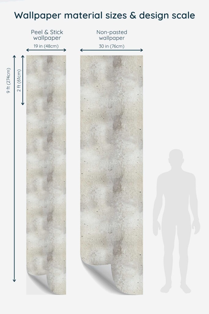 Self-Adhesive Wallpaper with Bright Concrete Gray by Fancy Walls.