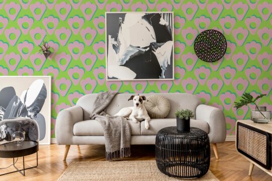 green bright unpasted wallpaper