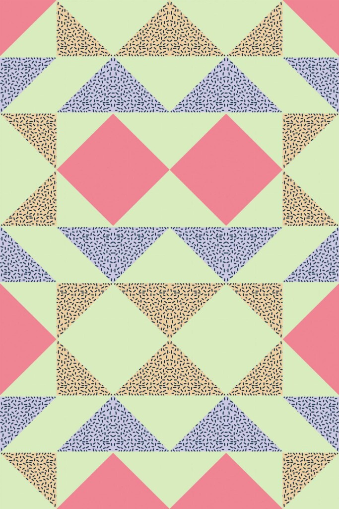 Pattern repeat of Bright geometric removable wallpaper design