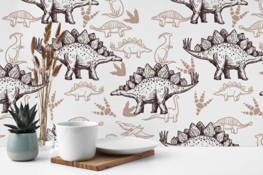 aesthetic dinosaur non-pasted wallpaper