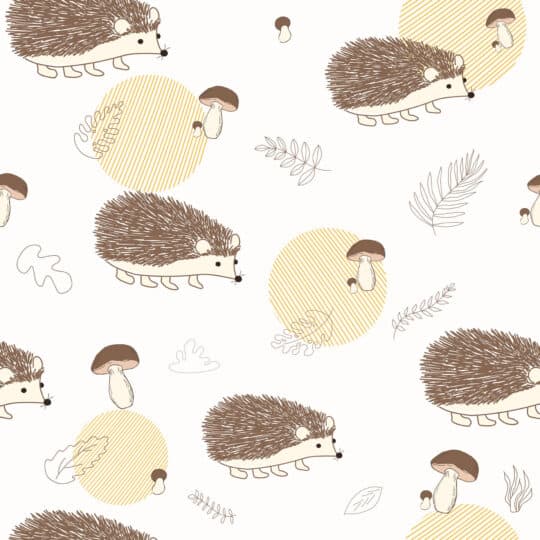 brown and beige hedgehog unpasted wallpaper