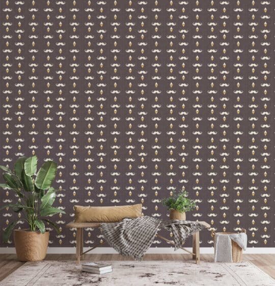 brown and beige home office peel and stick removable wallpaper