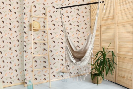 brown and beige nursery peel and stick removable wallpaper