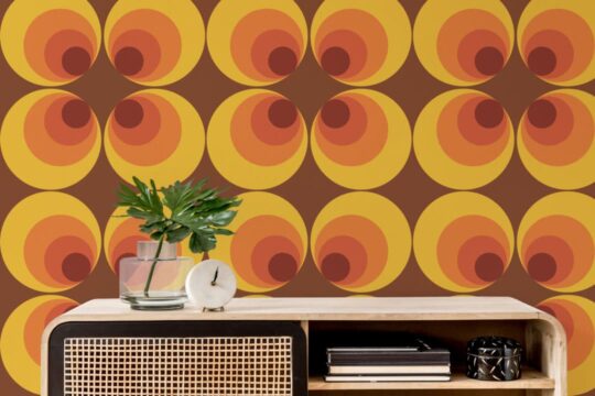 Retro 70s circle wallpaper for walls