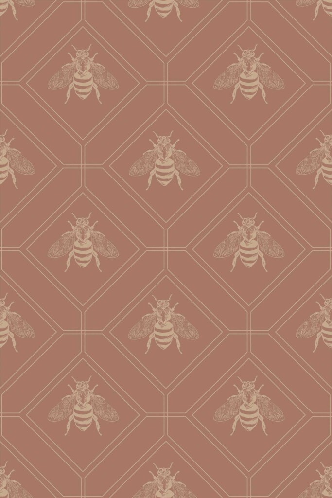 Fancy Walls Mocha Bee peel and stick wallpaper