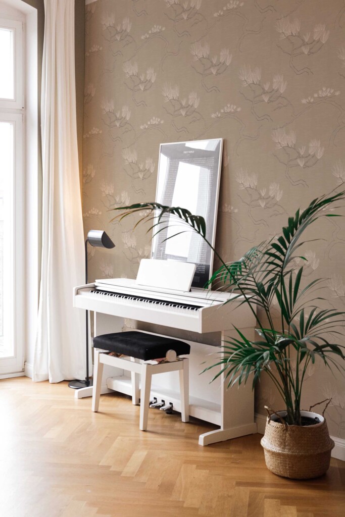 Brown Plant and tree peel and stick wallpaper by Fancy Walls