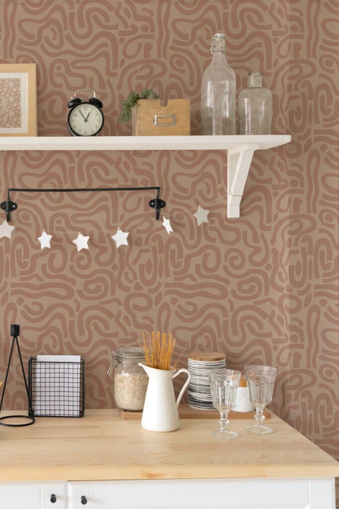 Fancy Walls Mocha Brush peel and stick wallpaper