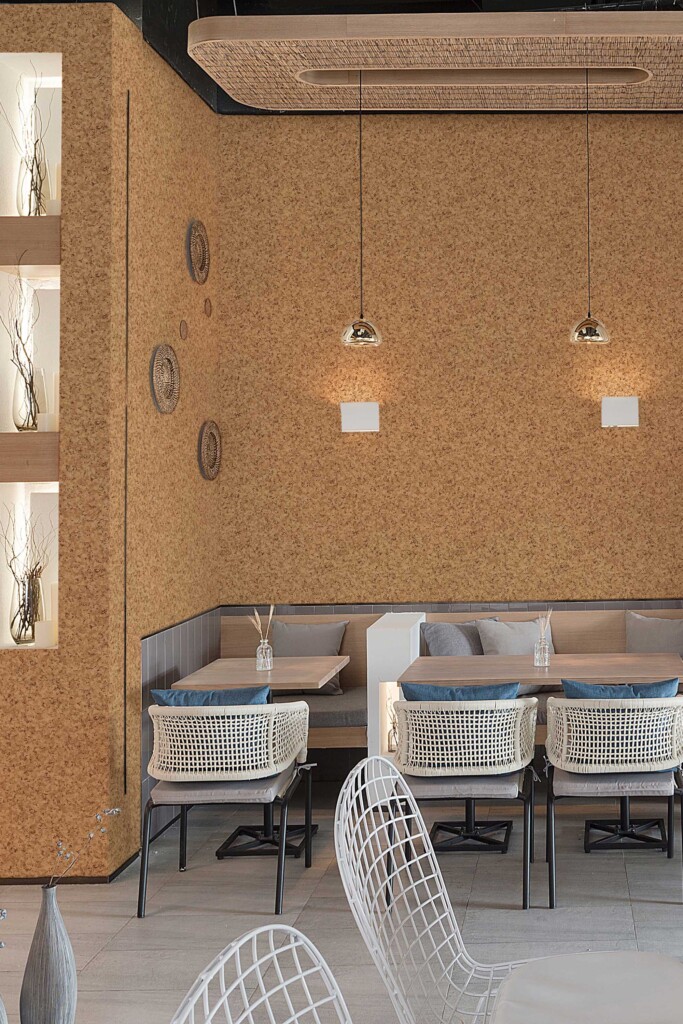 Traditional Wallpaper with Brown Cork Texture design by Fancy Walls.