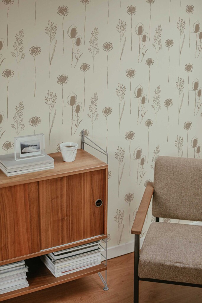 Fancy Walls Brown Floral traditional wallpaper