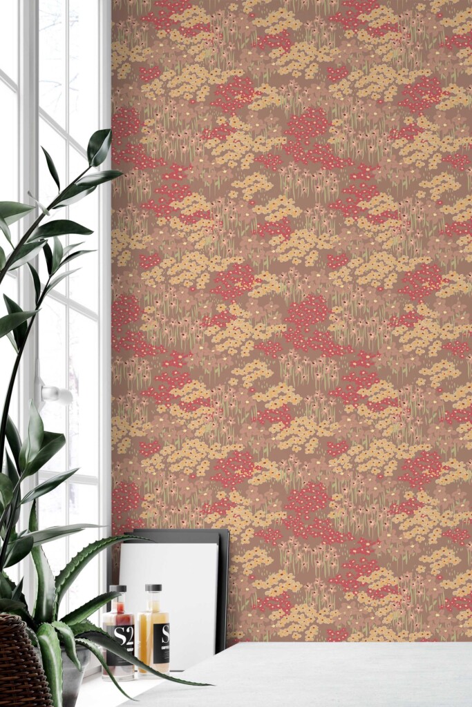 Fancy Walls Brown Floral self-adhesive wallpaper