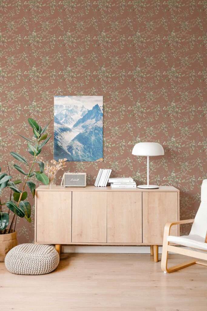 Fancy Walls Brown Floral peel and stick wallpaper