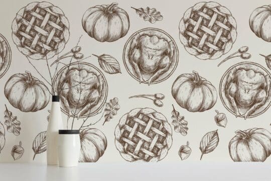 brown thanksgiving unpasted wallpaper