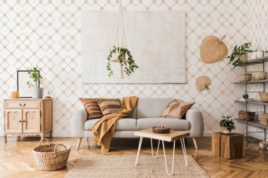 Brown aesthetic tile self adhesive wallpaper