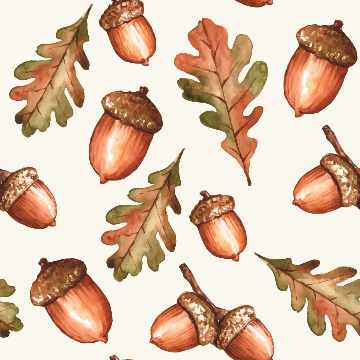 Seamless pattern with oaks and acorn leaves and branches Wallpaper  postcard poster template design vector 11091759 Vector Art at Vecteezy