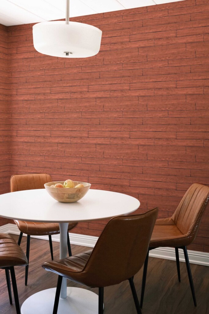 Self-Adhesive Wallpaper with Brown Wood Look by Fancy Walls.