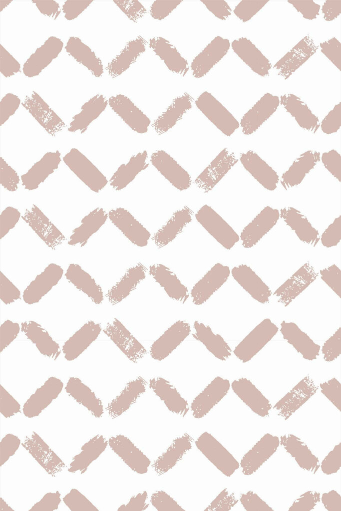 Pattern repeat of Brush stroke diamond pattern removable wallpaper design
