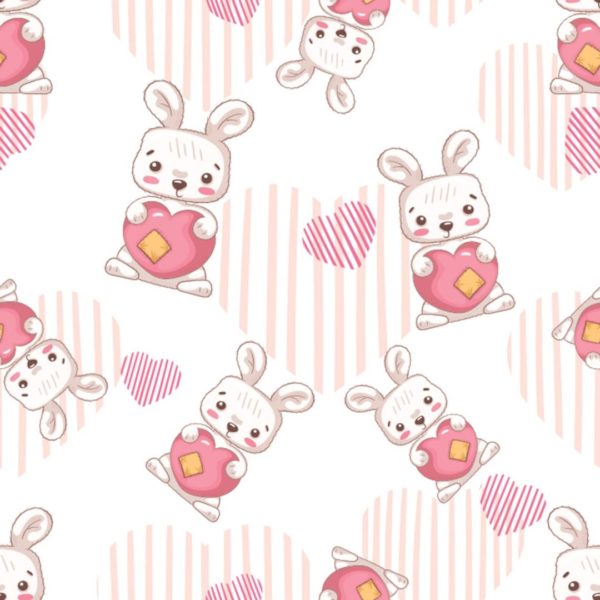Kawaii bunny removable wallpaper