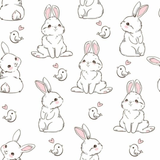 White rabbit removable wallpaper