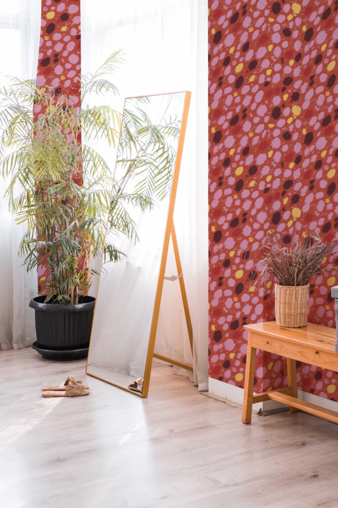 Fancy Walls Burgundy Spot Print Vibrant Burgundy traditional wallpaper