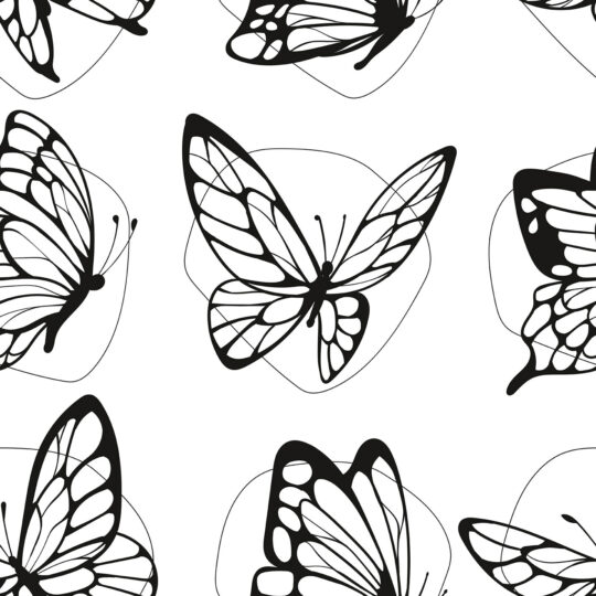 black and white butterflies non-pasted wallpaper
