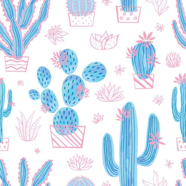 Cute cactus removable wallpaper