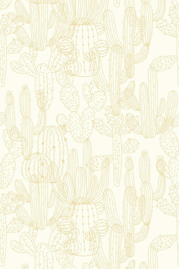 Pattern repeat of Cactus Simplicity removable wallpaper design