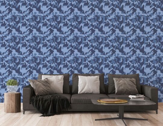 blue stick and peel wallpaper