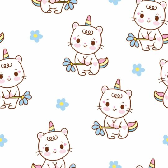 Cat unicorn nursery removable wallpaper