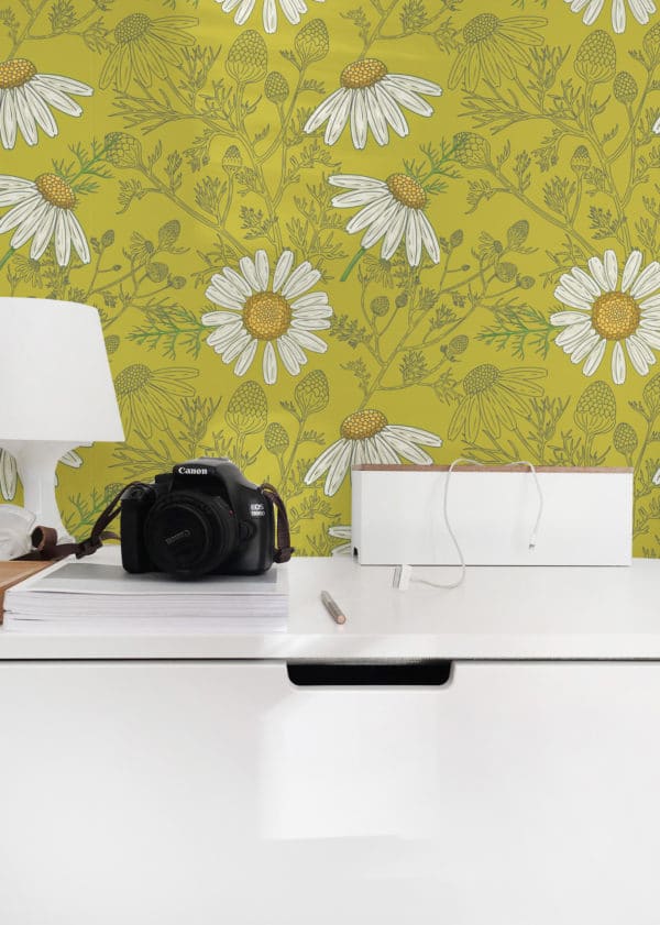 Chamomile peel and stick removable wallpaper