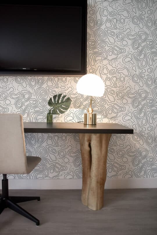 Topographic peel and stick removable wallpaper