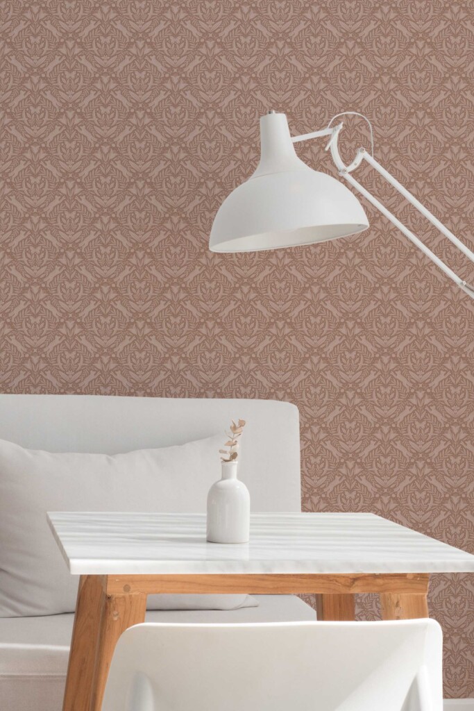 Fancy Walls Brown Damask peel and stick wallpaper