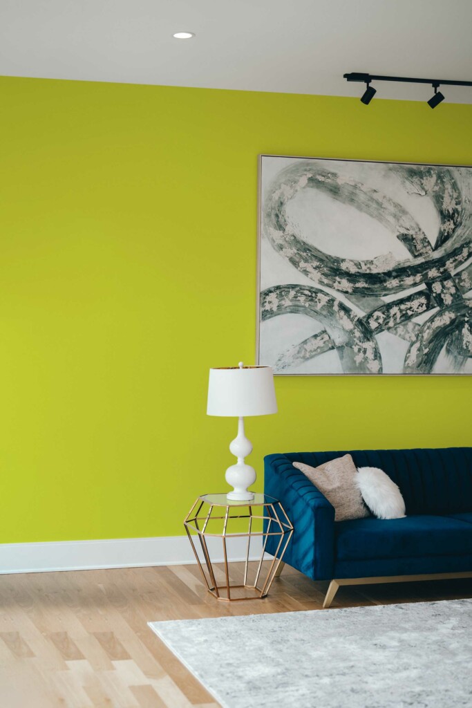 Removable wallpaper in Chartreuse solid color design by Fancy Walls