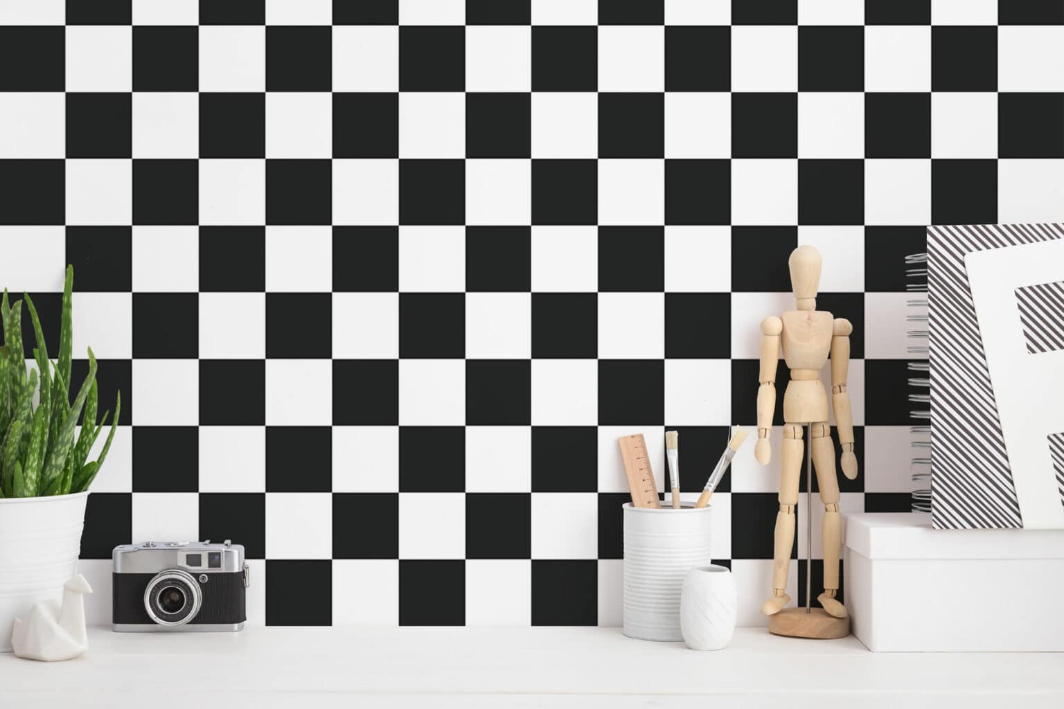 Black and white checkered Wallpaper - Peel and Stick or Non-Pasted