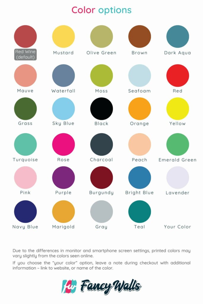 Custom color choices for Cheerful wallpaper for walls