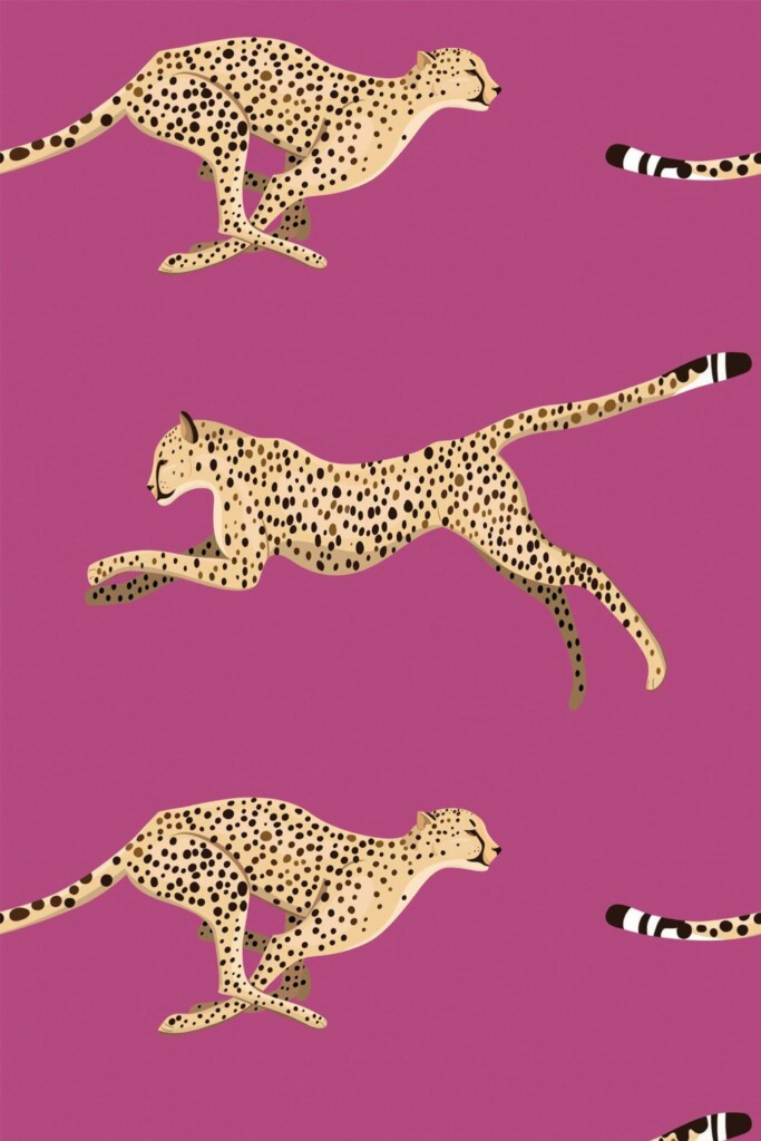 Pattern repeat of Cheetah removable wallpaper design