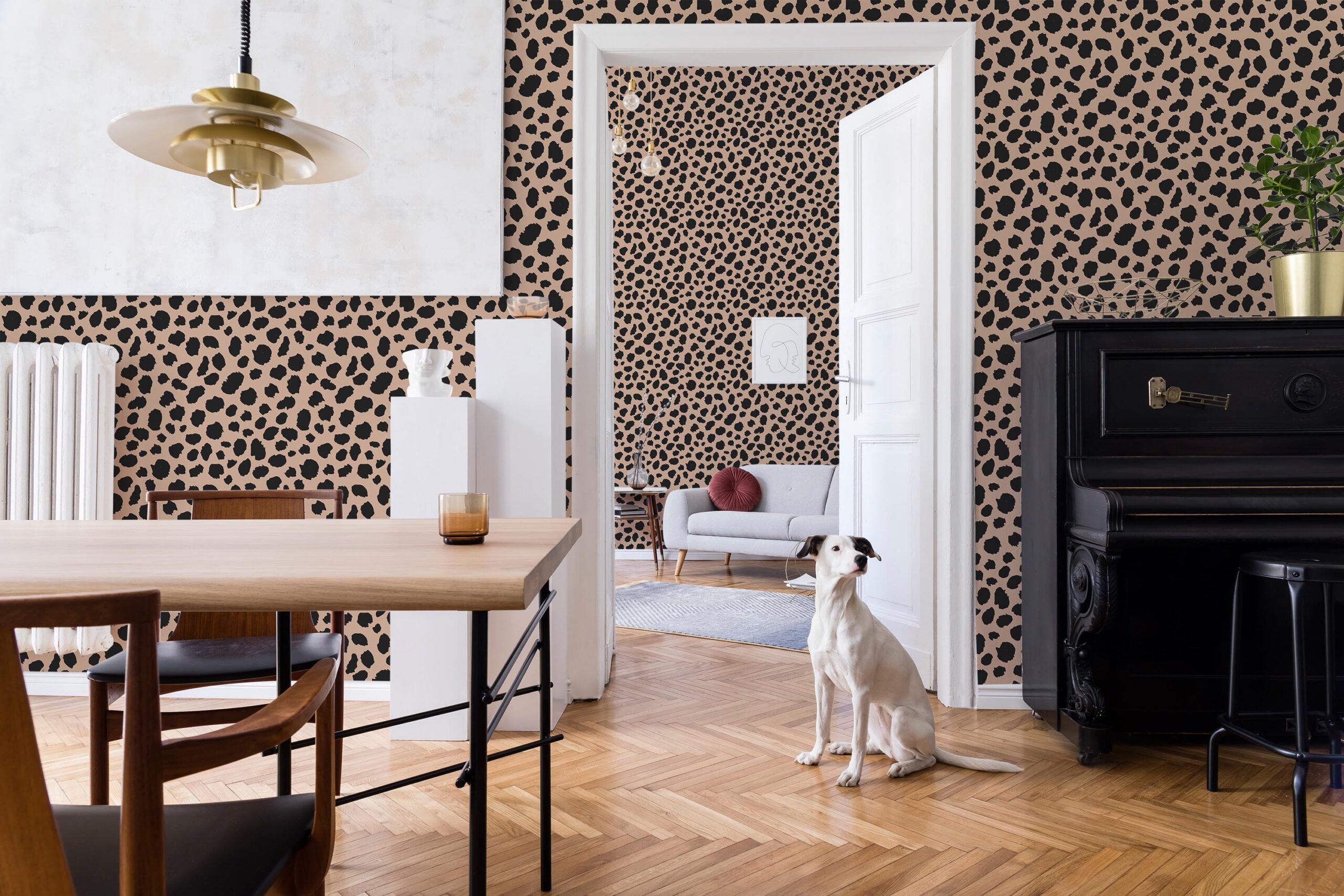 aesthetic cheetah print non-pasted wallpaper