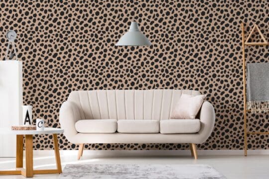 cheetah print beige traditional wallpaper