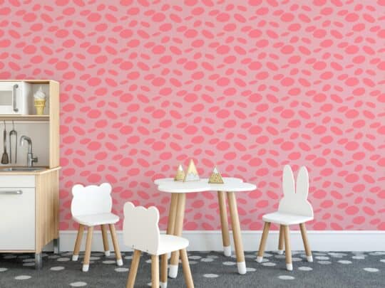 cheetah spots pink traditional wallpaper